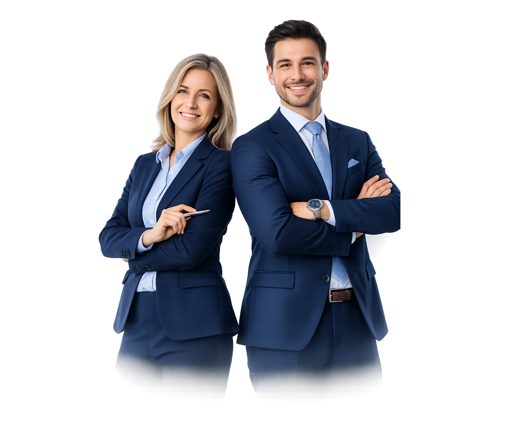 Two Medicare agents standing shoulder to shoulder